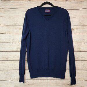 UNTUCKit Merino Wool Long Sleeve Pullover Men's Sweater Size M Navy Blue